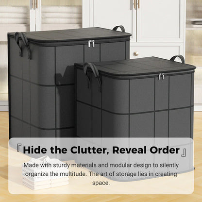 🔥Spacious Moving Storage Bin, Zippered Organizer for Quilts, Bedding & Sweaters, Large Capacity Fabric Bag for Moving Day, Closet & Bedroom Use