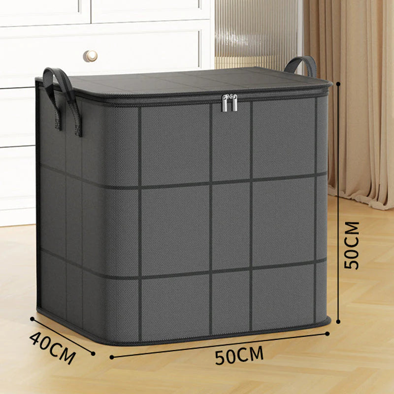 🔥Spacious Moving Storage Bin, Zippered Organizer for Quilts, Bedding & Sweaters, Large Capacity Fabric Bag for Moving Day, Closet & Bedroom Use