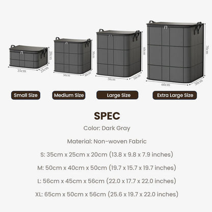 🔥Spacious Moving Storage Bin, Zippered Organizer for Quilts, Bedding & Sweaters, Large Capacity Fabric Bag for Moving Day, Closet & Bedroom Use